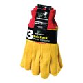 Jackson Safety Mens Indoor & Outdoor Cotton & Polyester Chore Gloves, Yellow - One Size Fits All - 3 Pair LU1489355